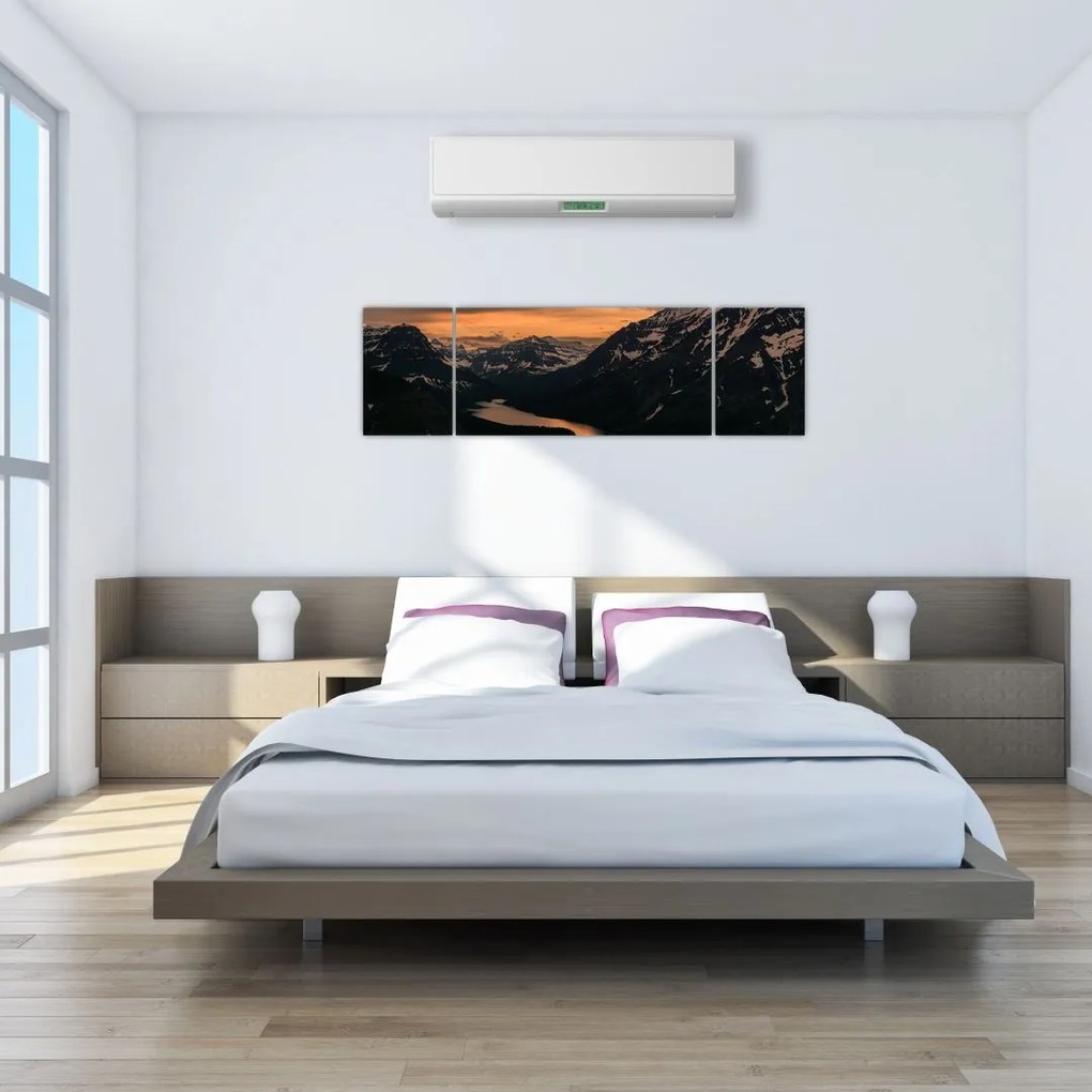 Obraz jeziora między górami (170x50 cm)