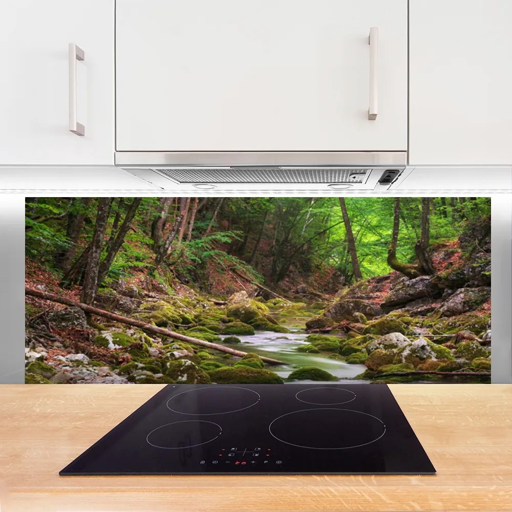 Panel Szklany Głęboka Zieleń Leśnego Mchu