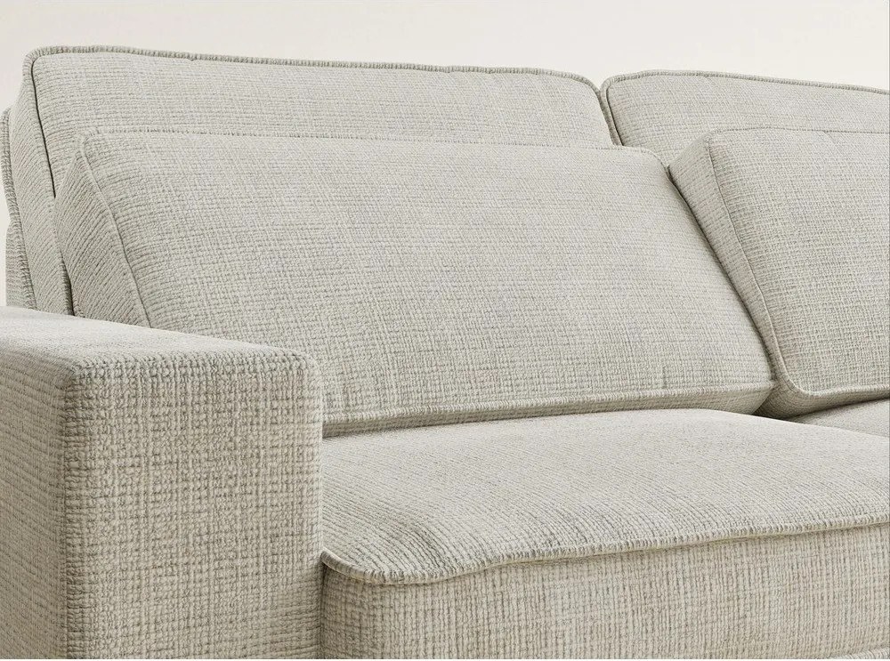 Szarobeżowy narożnik z tkaniny szenilowej (prawostronny/w kształcie litery L) Kirou – Maison de Rêve