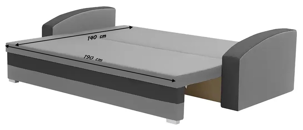Kanapa sofa 3 os z funkcją spania KING Czarny/Czerwony
