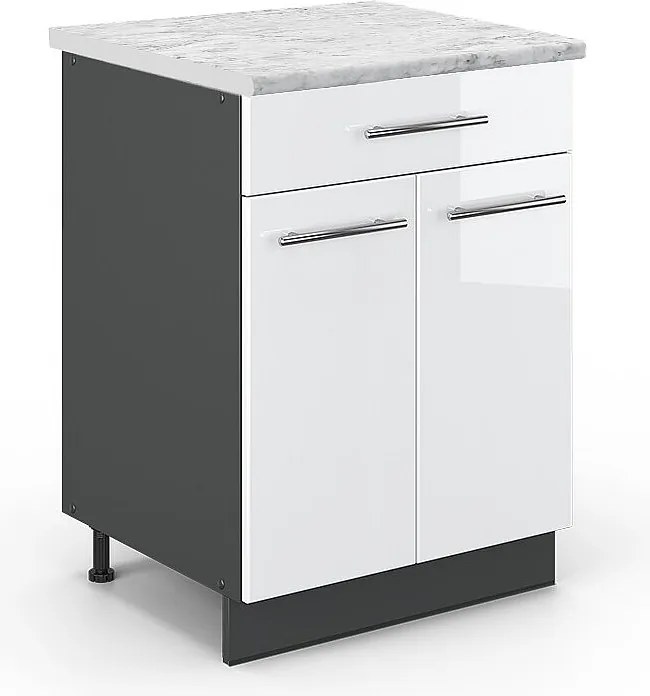Szafka dolna do kuchni biały wysoki połysk 60x60x82 fame-line