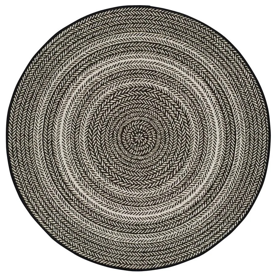 Czarny dywan odpowiedni na zewnątrz Universal Silvana Rutto, ⌀ 120 cm