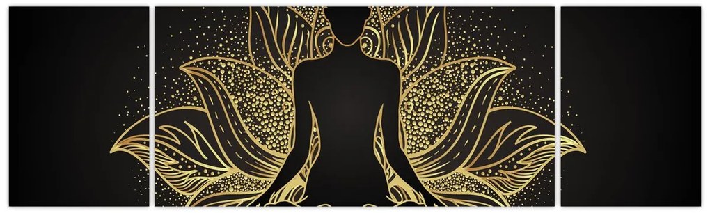 Obraz sylwetki w kwiecie lotosu (170x50 cm)