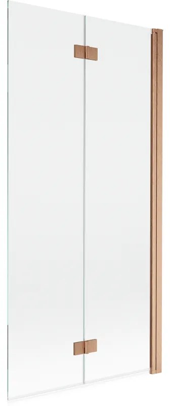 Mexen Mist parawan nawannowy 2-skrzydłowy prawy 90 x 150 cm, transparent, miedź szczotkowana - 8A9-090-002-65-00-P