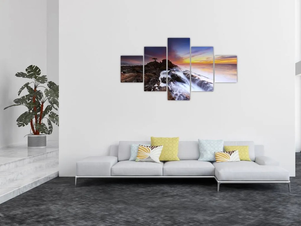 Obraz góry we mgle (125x70 cm)