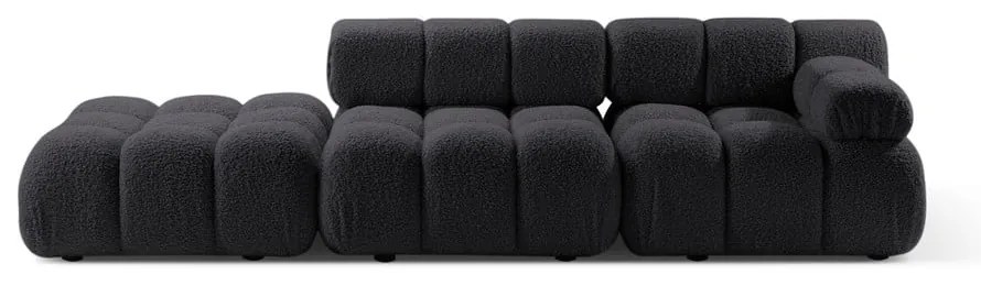 Antracytowa sofa modułowa z materiału bouclé 288 cm Bellis – Micadoni