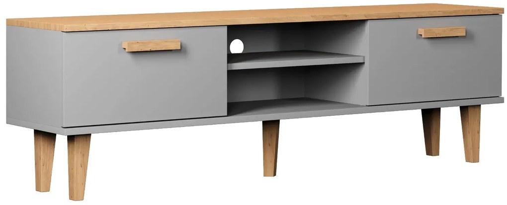 Szafka pod telewizor na nóżkach szary + hikora - Avec 6X 160 cm