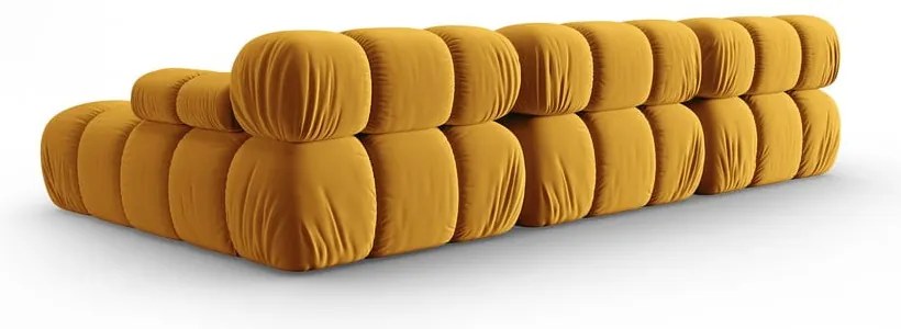 Żółta aksamitna sofa 285 cm Bellis – Micadoni Home