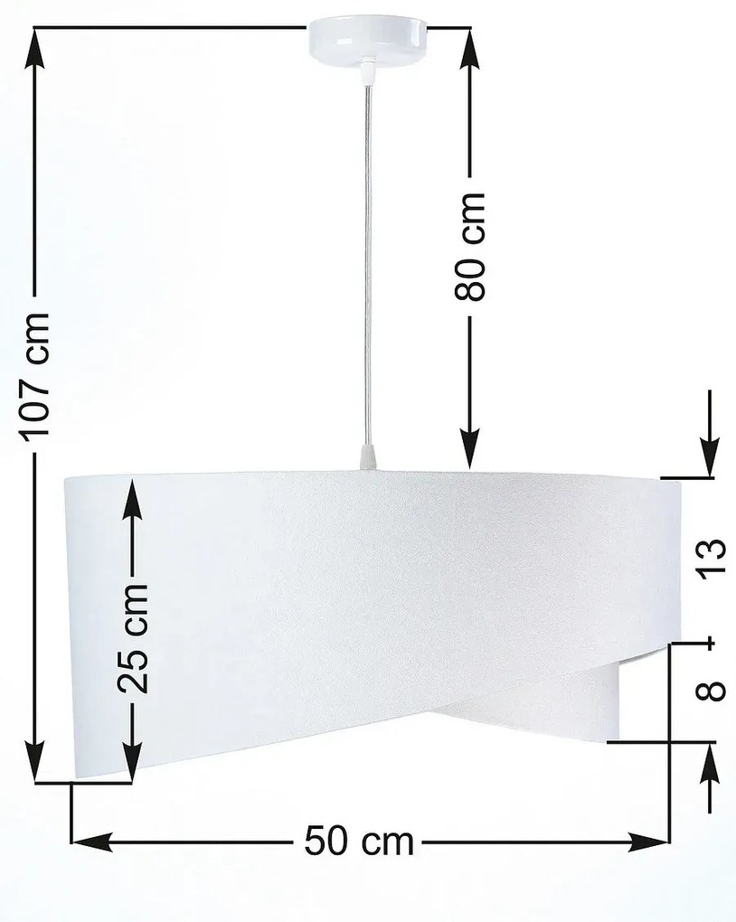 Biało-miętowa welurowa lampa wisząca - EX990 K7-C49