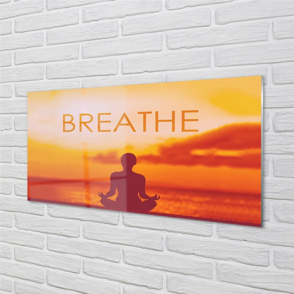 Szklany Panel Kobieta i Napis pod Słońcem