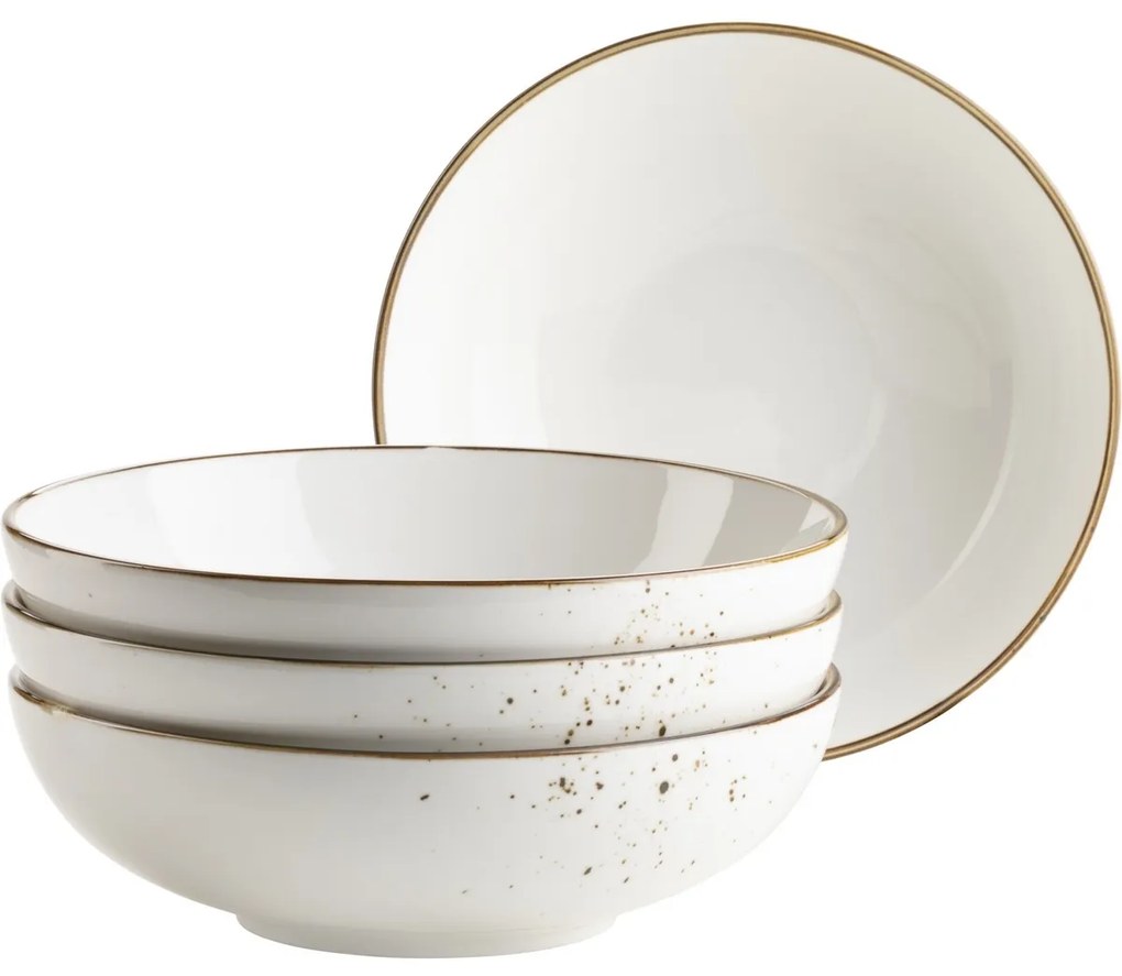 Mäser 4-częściowy zestaw misek Pintar Whitebrązowe kropki 22 cm
