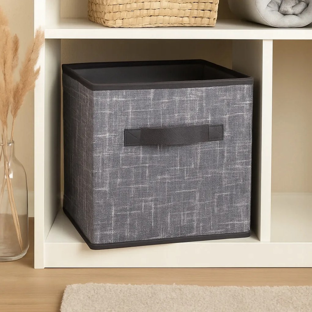 Organizer Tekstylny Granatowy Pudełko kosz 31x31x31 cm do Szafy Garderoby