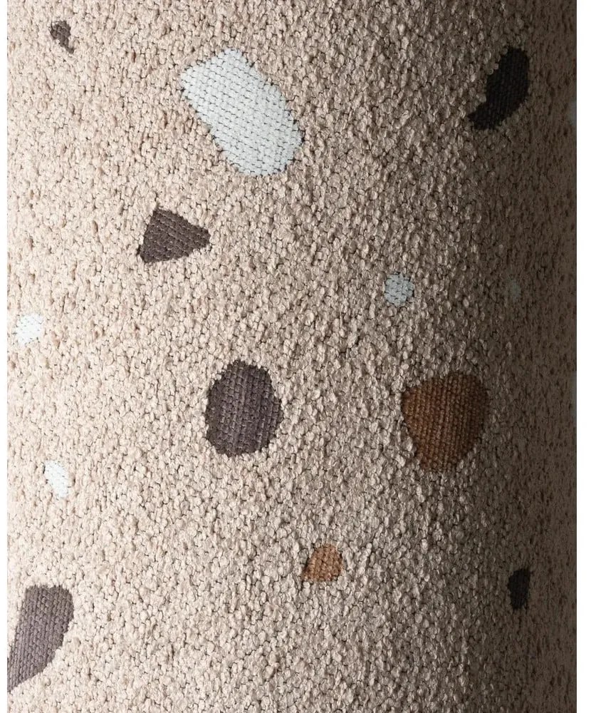 Jasnobrązowy fotel dziecięcy z materiału bouclé/z tkaniny szenilowej Terrazzo Cloud – Wigiwama