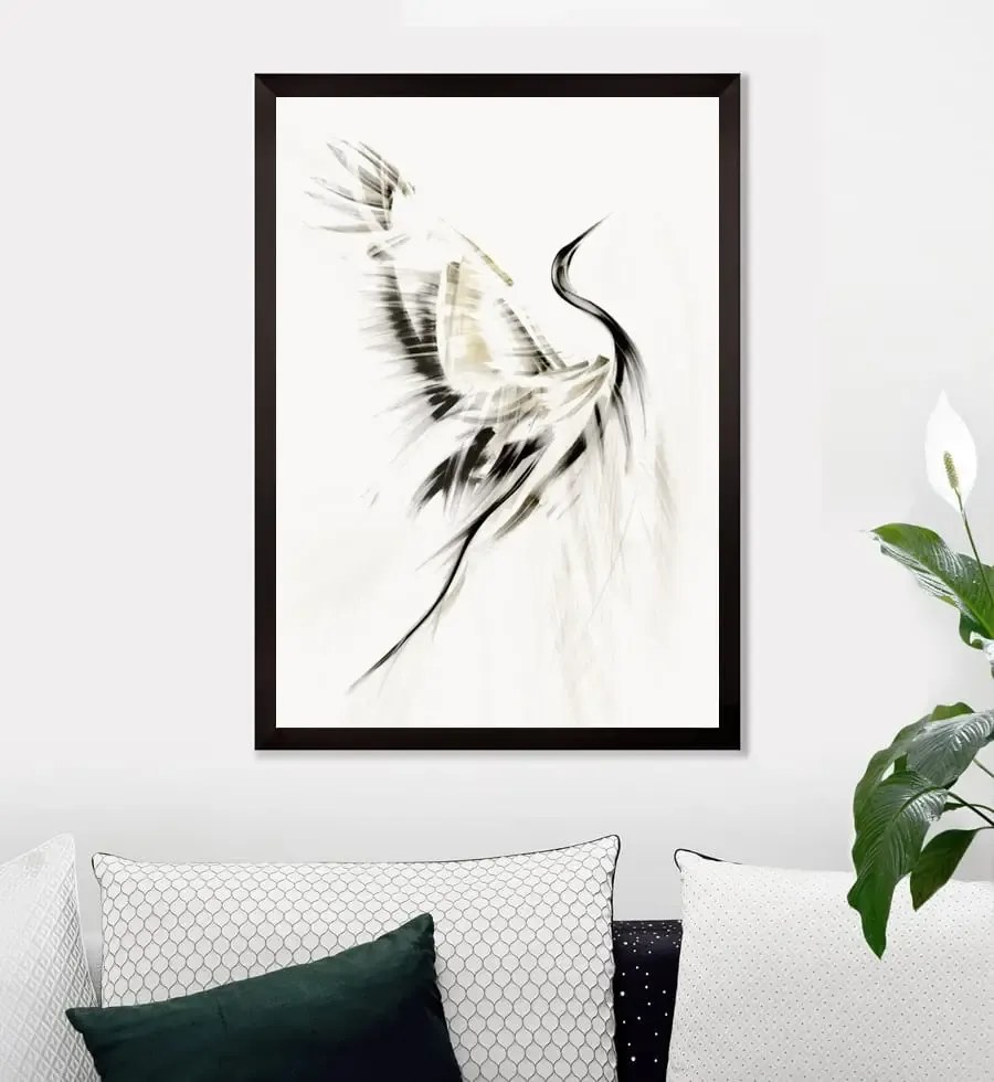 Ekskluzywny obraz żurawi do salonu Tancerz, Seria Złota Premium autorstwa Anny Borkowskiej
