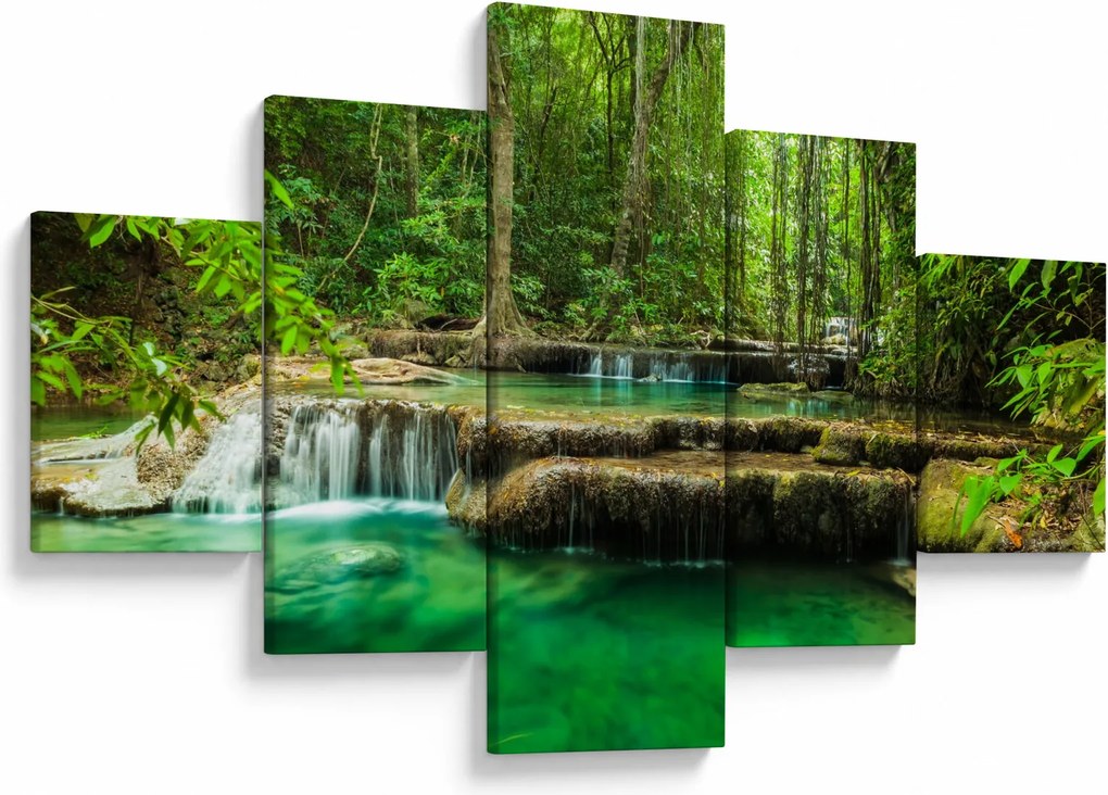 Obraz - Wodospad Erawan w Kanchanaburi, Tajlandia (125x70 cm)