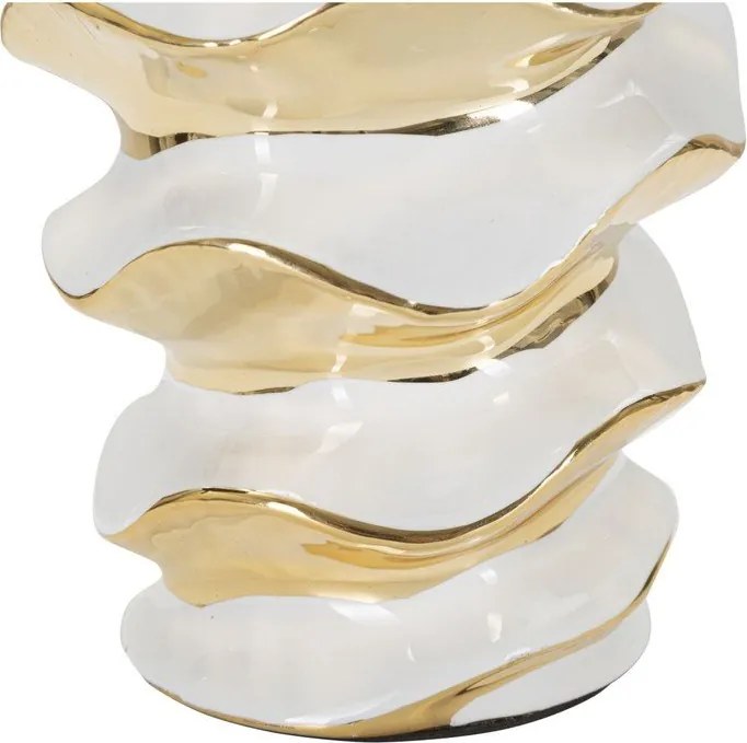 Ceramiczna lampa stołowa w biało-złotym kolorze z tekstylnym kloszem (wysokość 53 cm) Glam Space – Mauro Ferretti