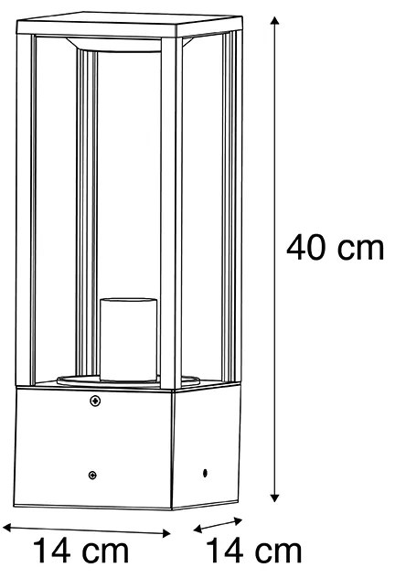 Zewnetrzna Stojąca lampa zewnętrzna czarna 40 cm ze szpicem i tuleją kablową - CharloisDesignerski Oswietlenie zewnetrzne