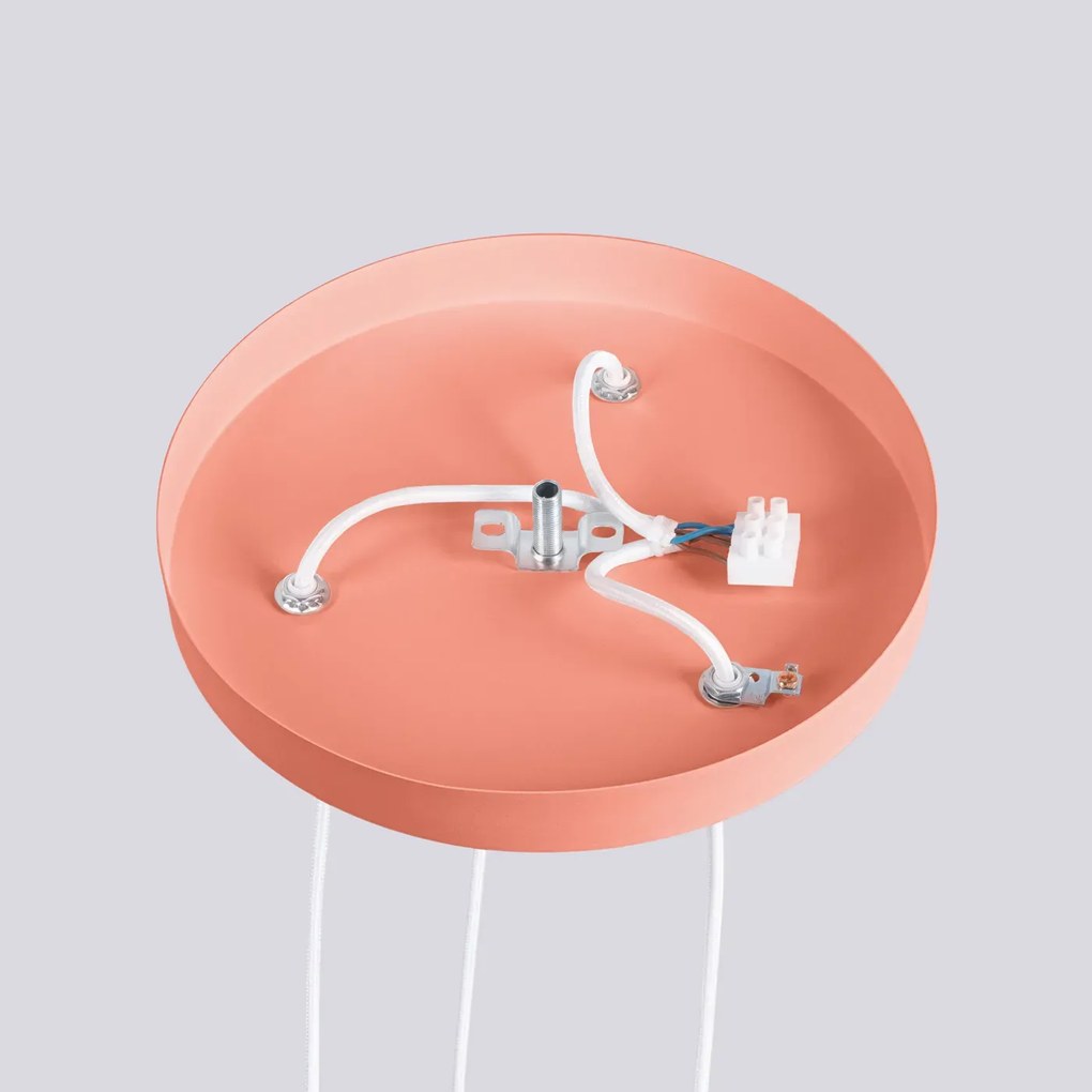 Lampa wisząca HALO 3P brzoskwiniowa ryflowana SOLLUX  LIGHTING