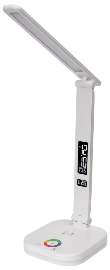 LED RGBW Ściem. lampa z bezprzew. ład., ekranem, port USB 6W/5V 3000-6500K biały