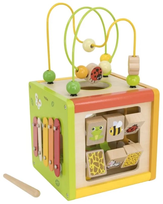 Viga drewniana kostka edukacyjna 5w1