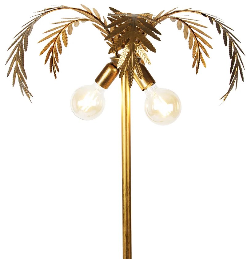 Lampa podłogowa w stylu vintage, złota, 156 cm, 2 punkty świetlne - Botanica Retro Oswietlenie wewnetrzne