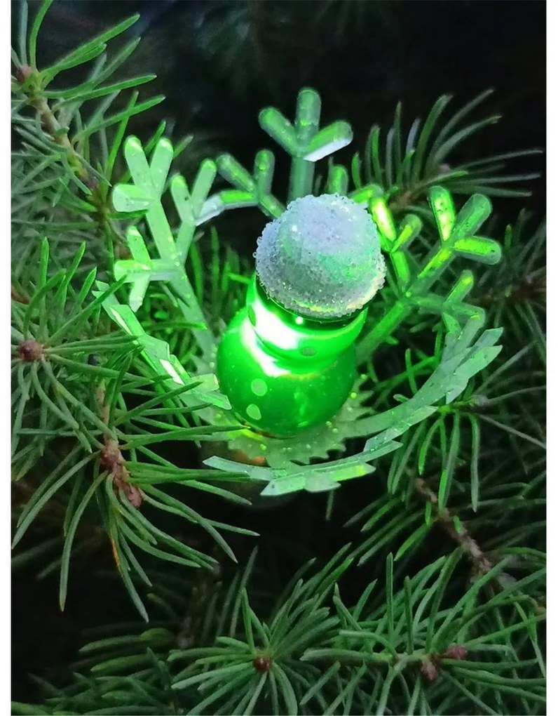 Łańcuch świetlny Astra LED mini Bałwan kolorowy, 20 żarówek