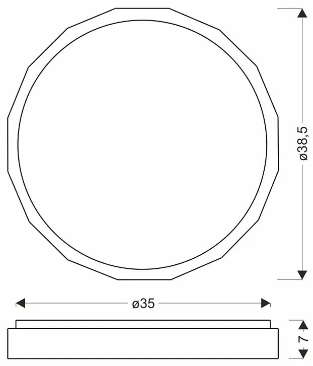 Okrągła nowoczesna lampa sufitowa LED - 3X D190 T5-N78