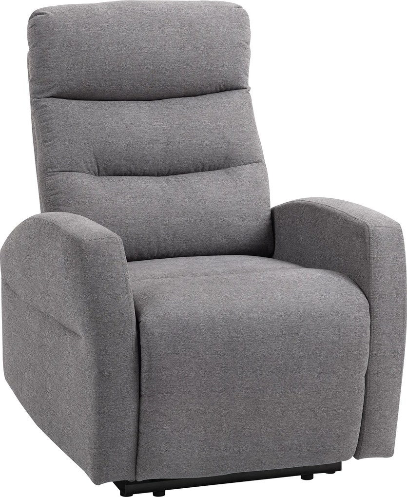 HOMCOM Regulowany Fotel Relaksacyjny z Podnóżkiem, Nowoczesny Tapicerowany Fotel, Ciemnoszary