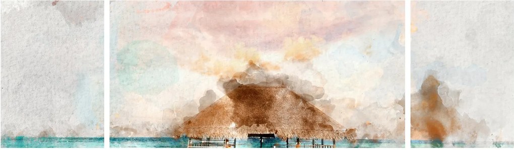 Obraz - Malediwy, drewniane molo (170x50 cm)