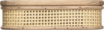 Pudełko na biżuterię z dekoracją z rattanu, 28 x 18 cm