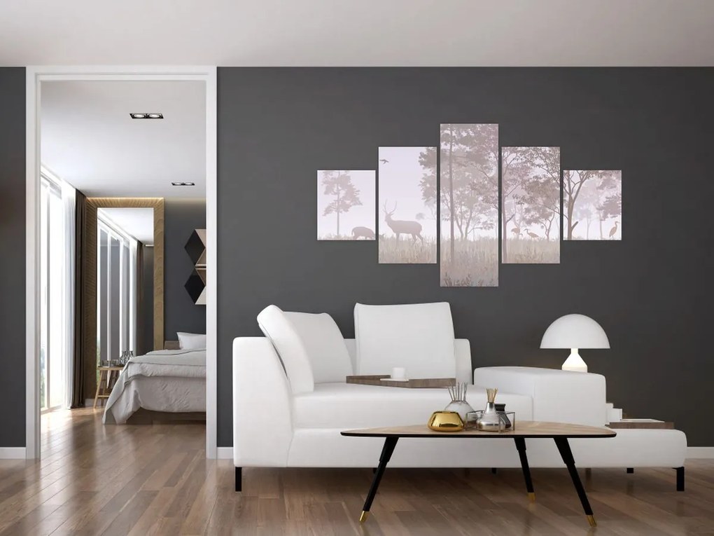 Obraz - Lasek, jednokolorowy (125x70 cm)