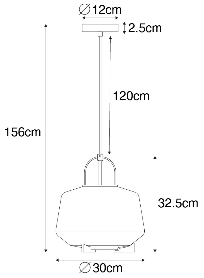 Lampa wisząca w stylu art deco złota z bursztynowym szkłem 30 cm - Kevin ArtDeco Oswietlenie wewnetrzne