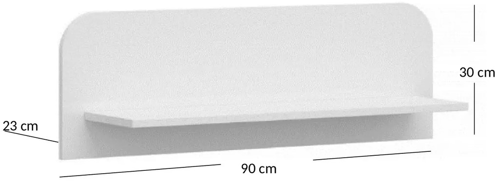 Biała nowoczesna półka ścienna 90 cm - Entido 7X