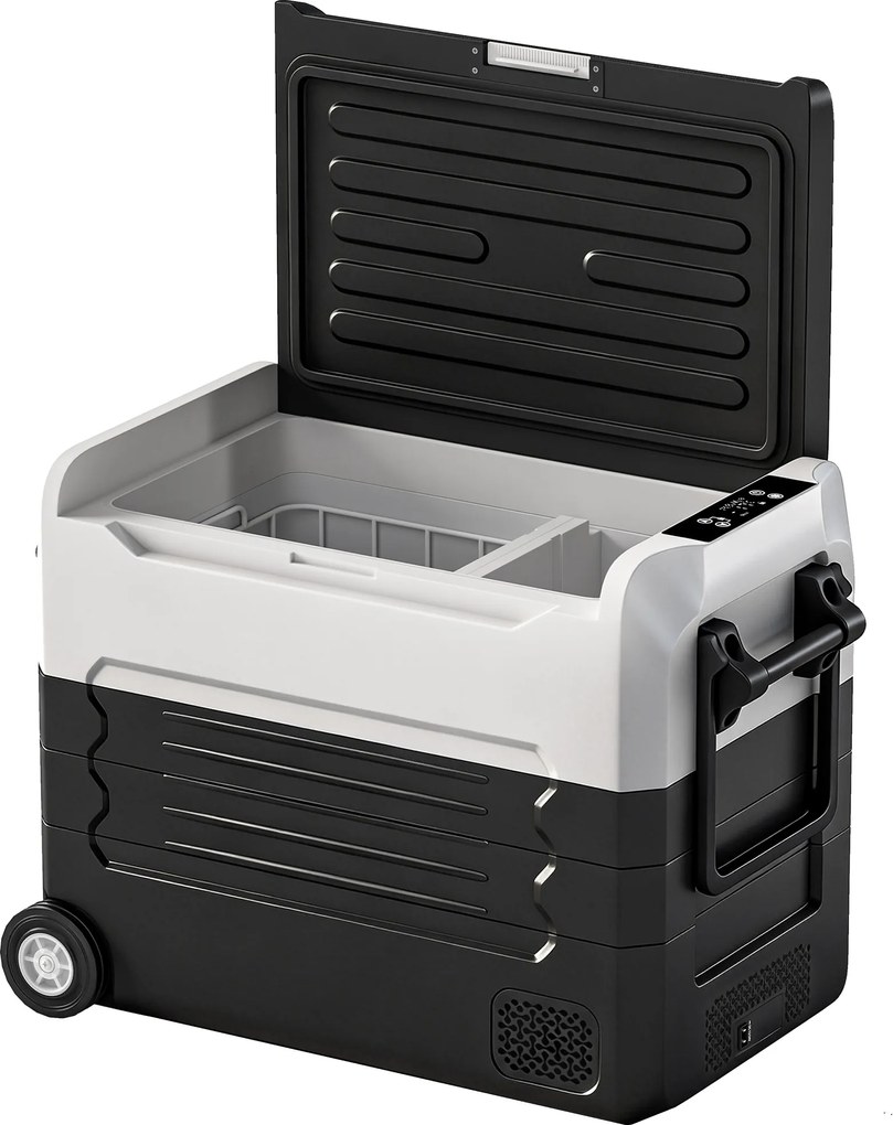 Outsunny Lodówka kompresorowa 50L -20℃ do 20℃ z aplikacją, LED, ochroną baterii i składanym uchwytem | Aosom PL