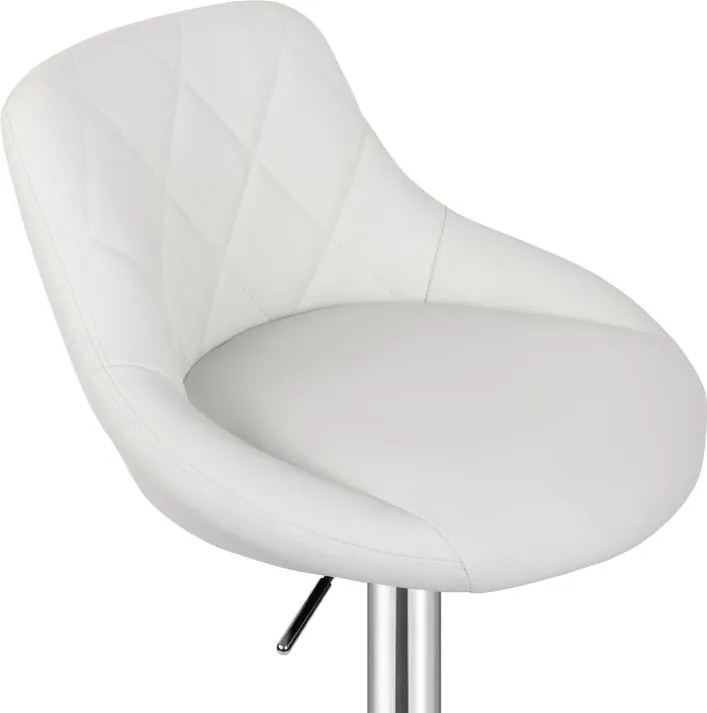 MIADOMODO Stołek barowy 2 szt, bez podłokietnika, biały