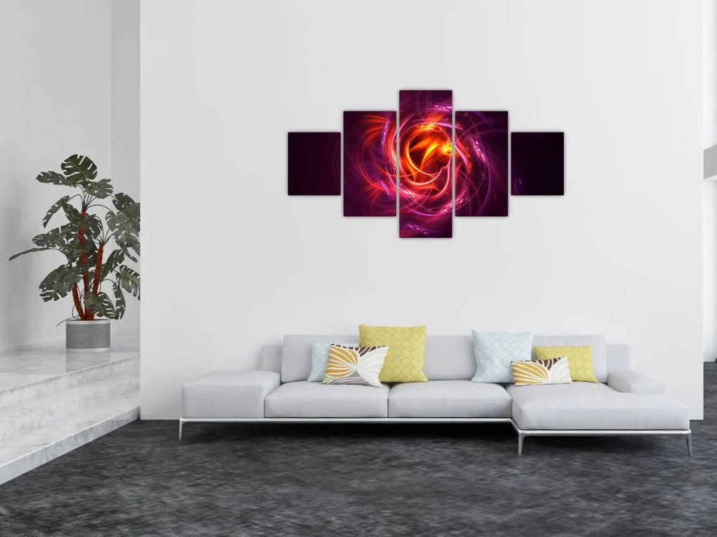 Obraz świecącej nowoczesnej abstrakcji (125x70 cm)