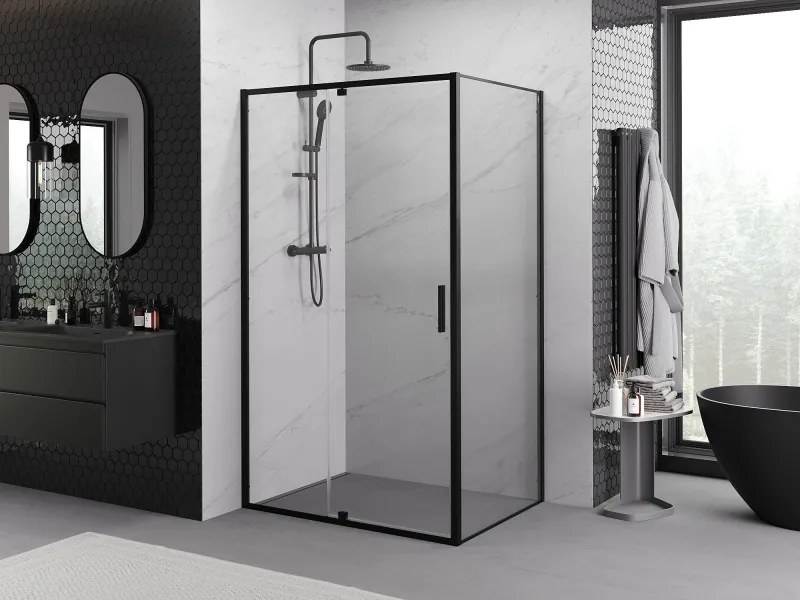 Mexen Exo kabina prysznicowa uchylna 105 x 70 cm, transparent, czarna - 819-105-070-70-00