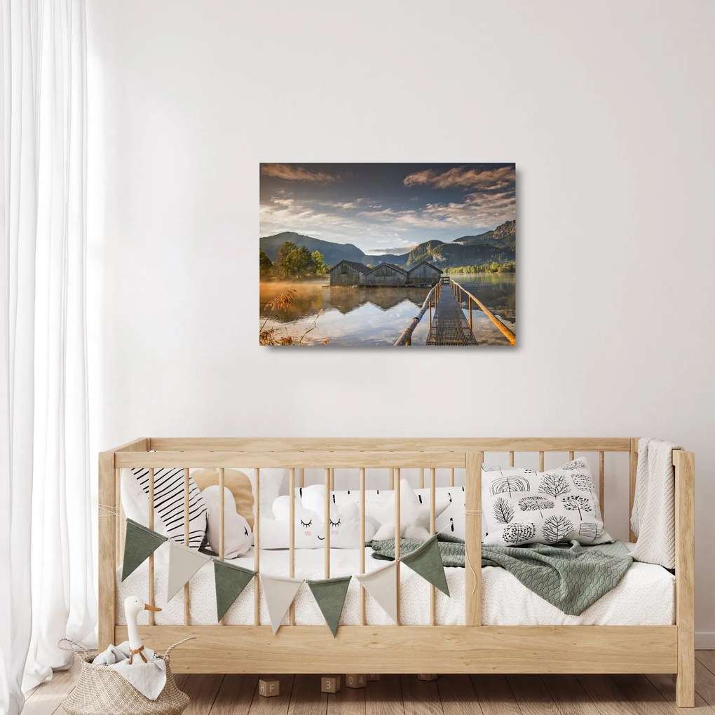 Obraz na szkle jeziora (70x50 cm)