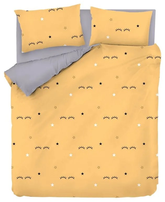 Żółto-szara pościel dwuosobowa 200x200 cm Dide – Mijolnir