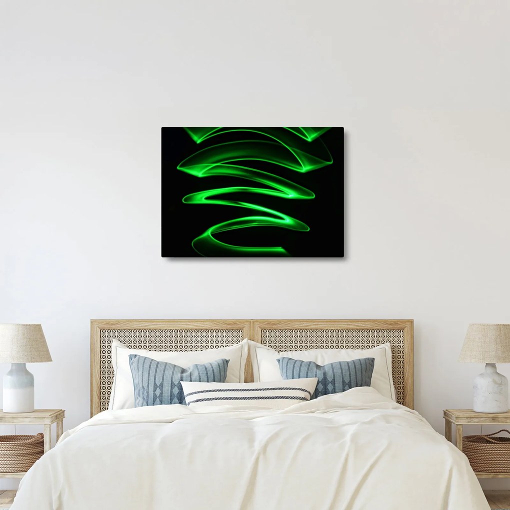 Obraz - neonowe fale (70x50 cm)
