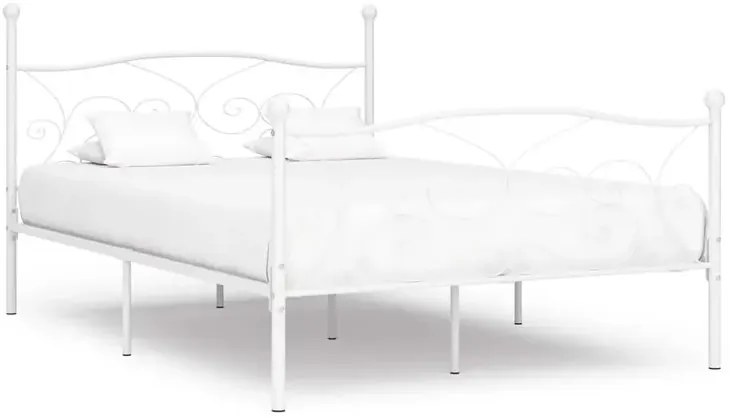 Białe rustykalne łóżko małżeńskie 160x200 cm R0-S95