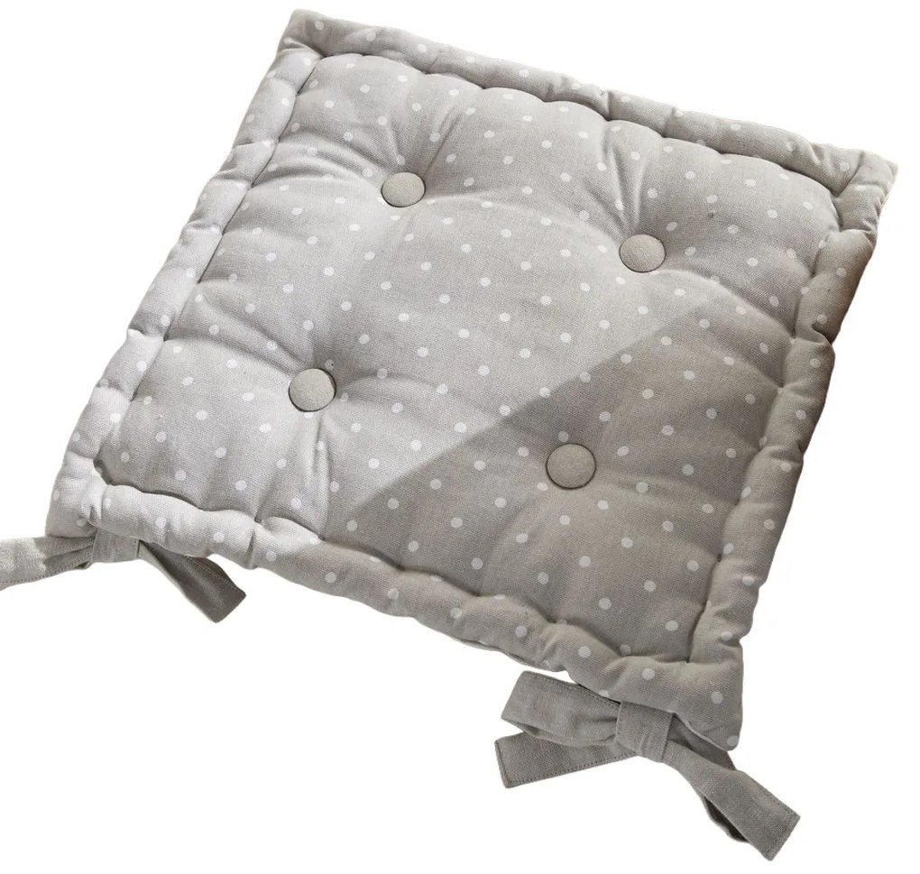 Poduszka na krzesło CONSTANCE, bawełniana, wiązana, 40 x 40 cm