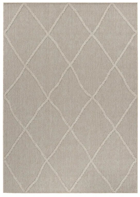 Dywan zewnętrzny sznurkowy Patara Romby beżowy 120 cm x 170 cm