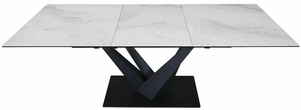 Stół rozkładany SORENTO CERAMIC 160(220)x90 biały/czarny mat SIGNAL