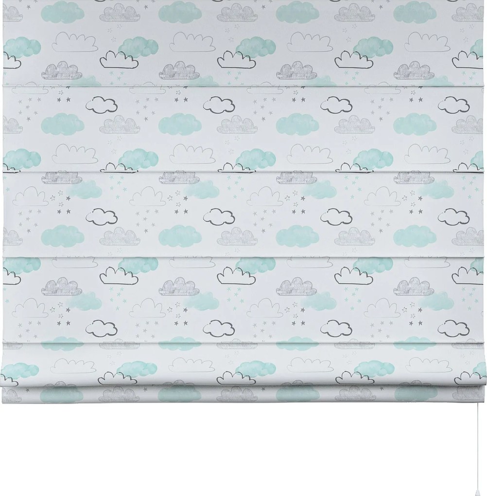 Roleta rzymska Capri kolor biały tkanina wzorzysta