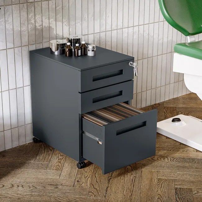 Kontenerek pod biurko KATE 390 x 600 x 500 mm, antracytowy