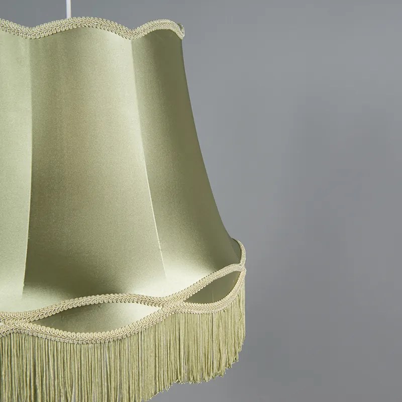 Retro lampa wisząca zielona 45 cm - Granny Retro Oswietlenie wewnetrzne