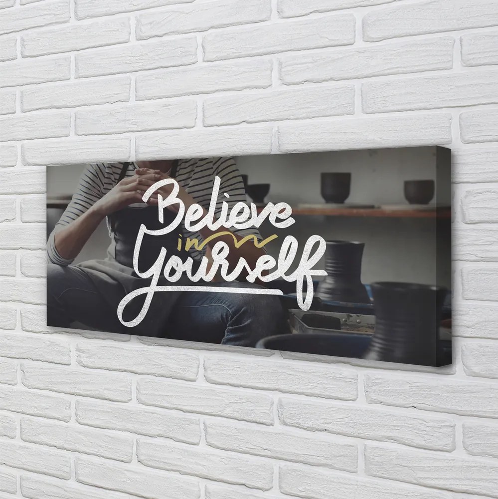 Fotoobraz na płótnie Człowiek i Motywujące Hasło