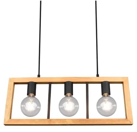 Czarno-naturalna lampa wisząca Agra – Trio