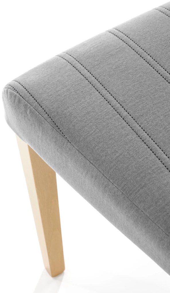 Krzesło drewniane tapicerowane DIEGO 3 dąb miodowy velvet pikowany Pasy MONOLITH 85 (jasny popiel)